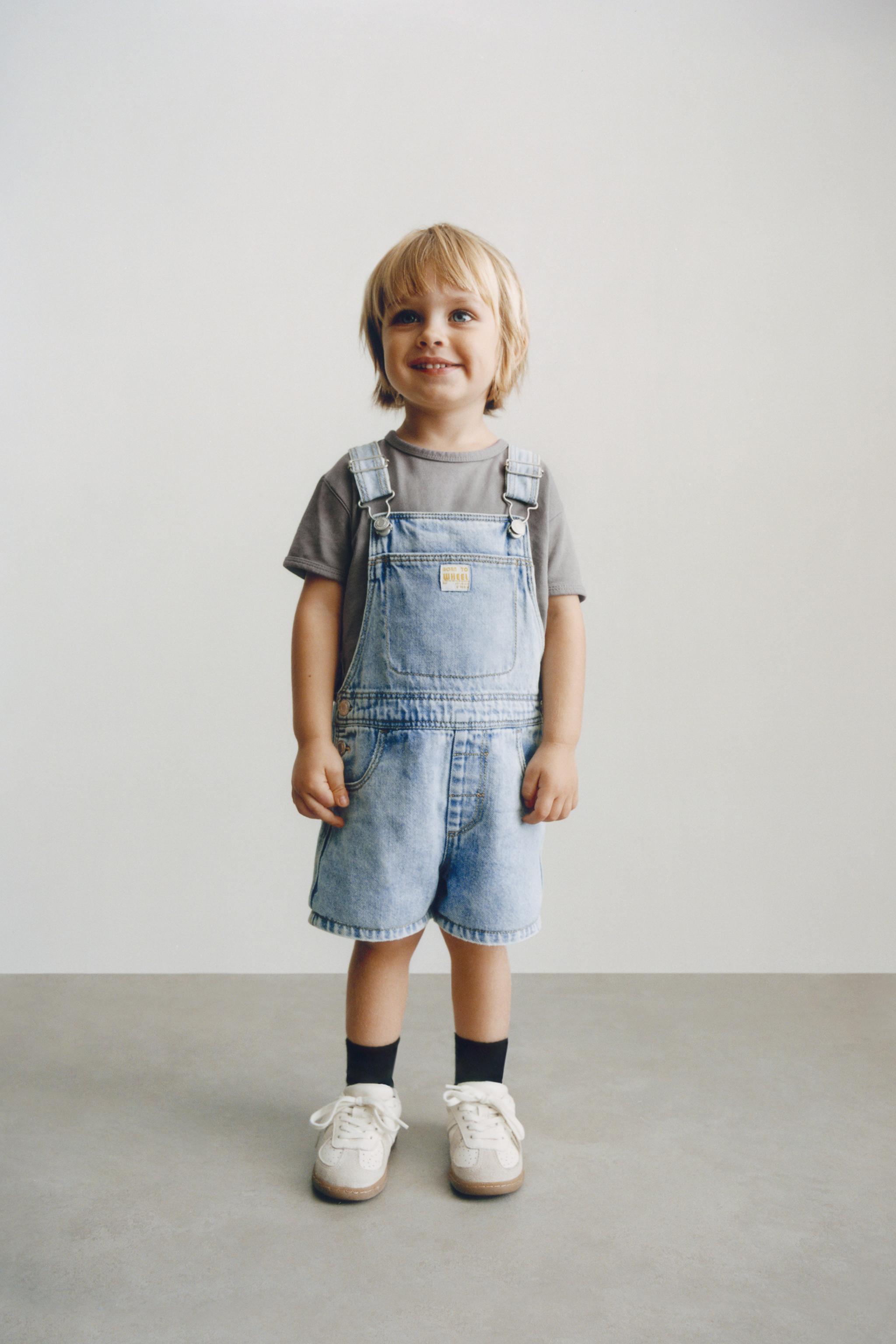 DENIM OVERALL SHORTS